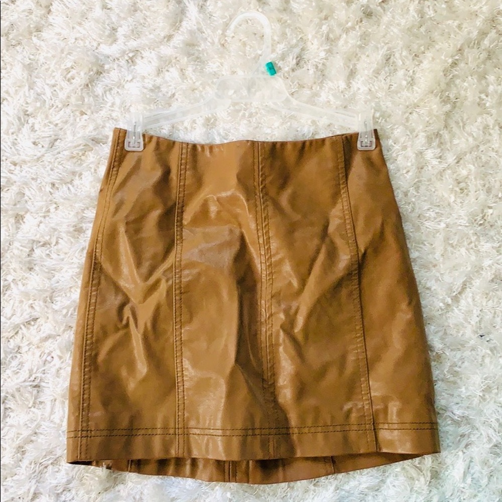 Free People Vegan Leather Skirt